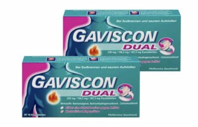 Gaviscon Dual 250 mg 1065 mg 1875 mg 2 x 16 Kautabletten