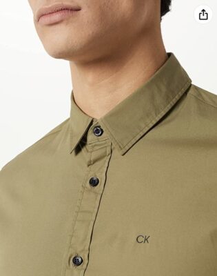 Calvin Klein Herren Slim Fit Stretch Poplin Hemden mit Lockerem Schnitt1