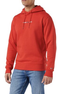 Tommy Jeans Herren TJM Linear Logo Hoodie Kapuzenpullover
