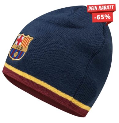 Strickmütze Beanie Marine FC Barcelona  Fussball Fanartikel Sonderpreis 