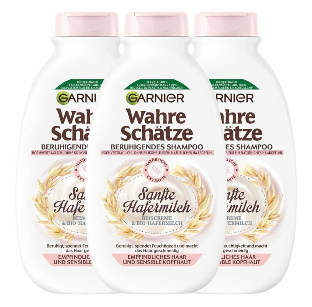 Garnier Wahre Schätze Shampoo Duo – Beruhigend Mit Hafermilch & Reparierend Mit Honig, Je 1 Liter