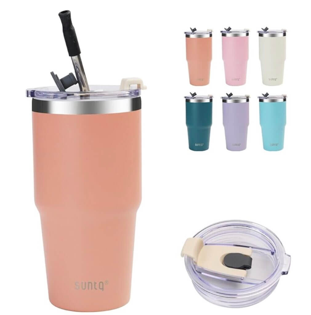 Isolierter Edelstahl-Tumbler 590 Ml Mit Dominikanische Republik Flagge - Mit Deckel & Strohhalm